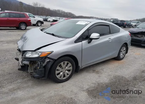 2012 Honda Civic Lx z USA, uszkodzony, nr VIN 2HGFG3B52CH545537